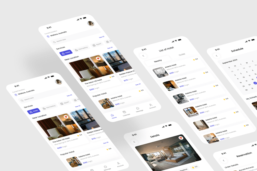 预订酒店移动应用 APP UI KIT