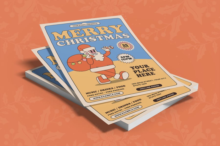 圣诞传单海报PSD模板素材包