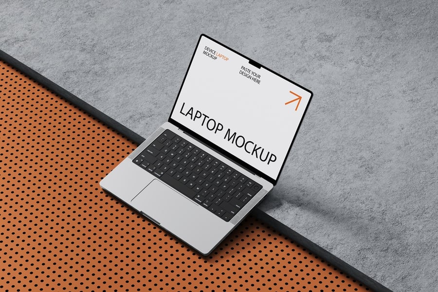 漂亮的3D背景笔记本电脑PSD样机素材包-2 漂亮的3D背景笔记本电脑PSD样机素材包