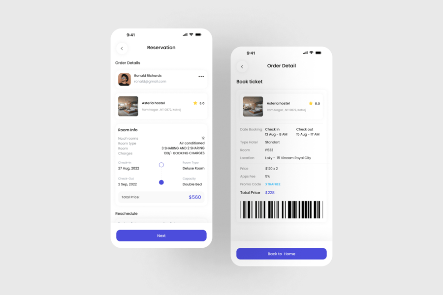 预订酒店移动应用 APP UI KIT