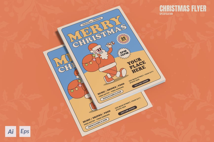 圣诞传单海报PSD模板素材包