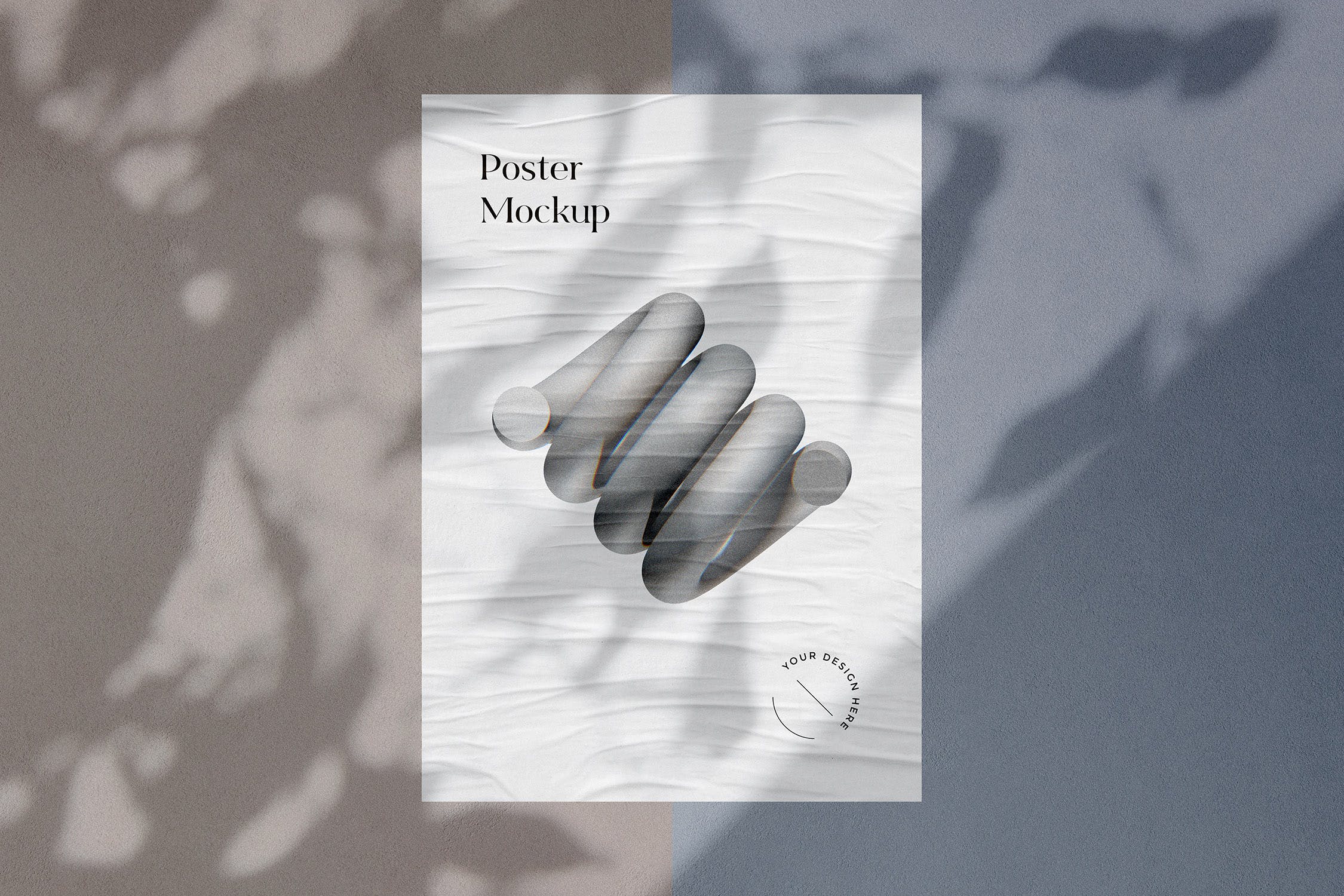 极简主义粘合海报PSD样机素材包