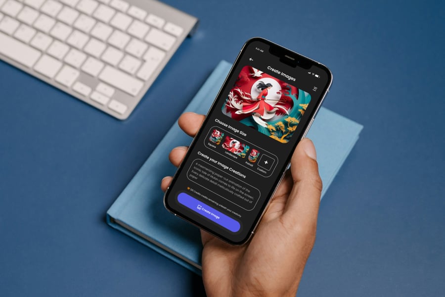 人工智能图像生成器移动应用APP UI界面素材包