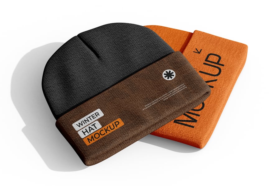 休闲无檐便帽帽子PSD样机素材