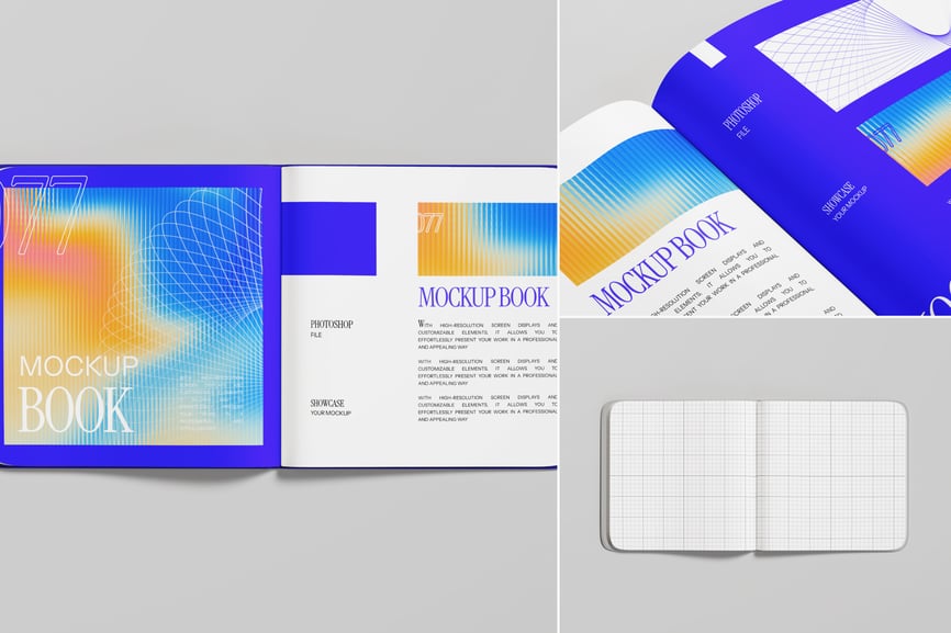 彩色书籍PSD样机素材包