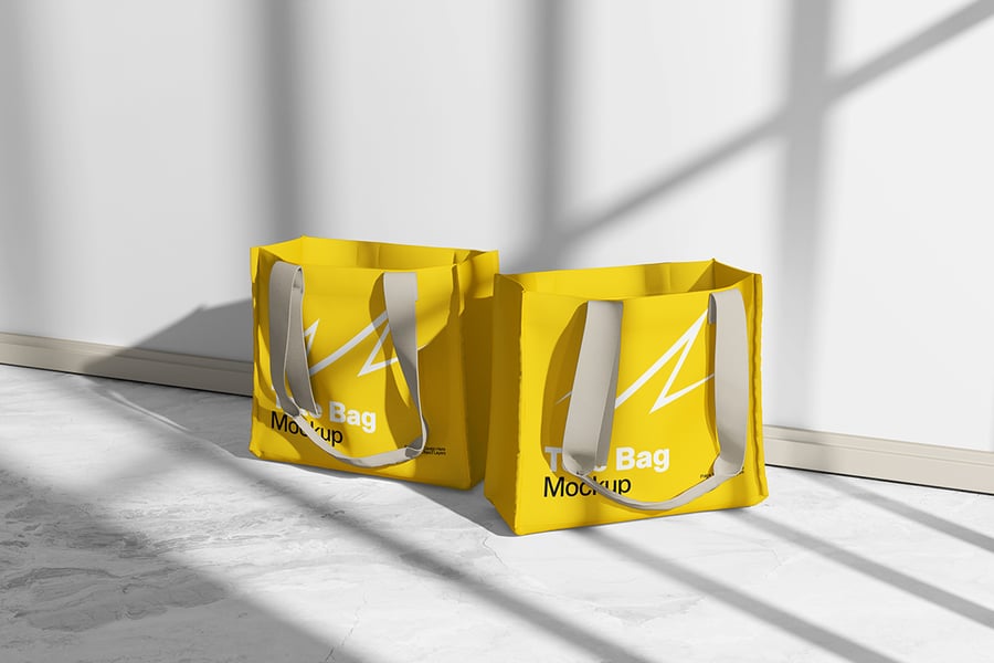 4个光影效果手提袋PSD样机素材包-5 4个光影效果手提袋PSD样机素材包