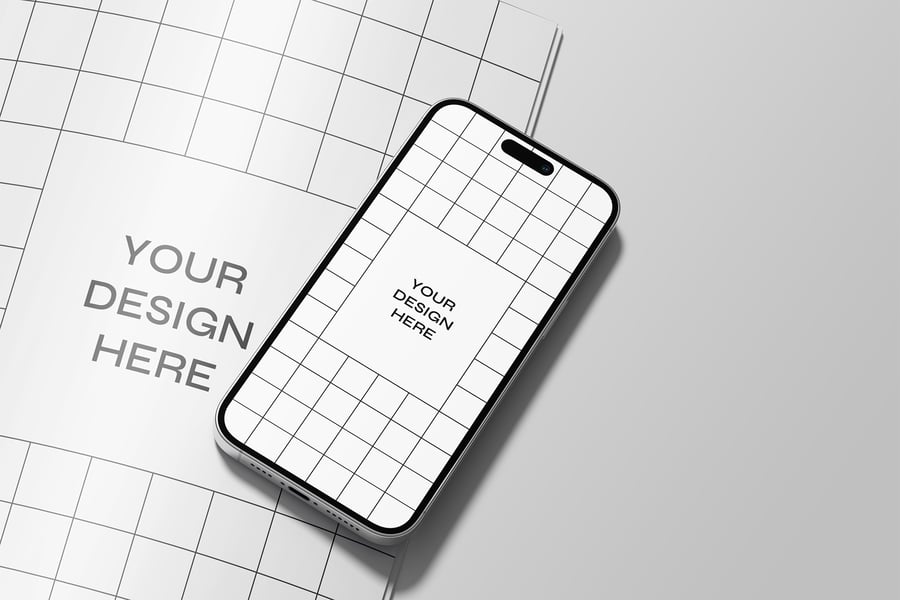 Iphone手机和杂志PSD样机素材包