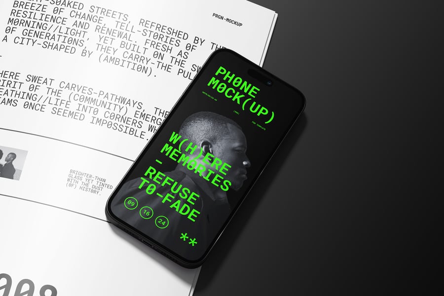 Iphone手机和杂志PSD样机素材包