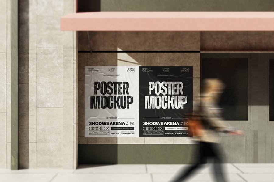 胶合海报PSD样机素材包-2 胶合海报PSD样机素材包