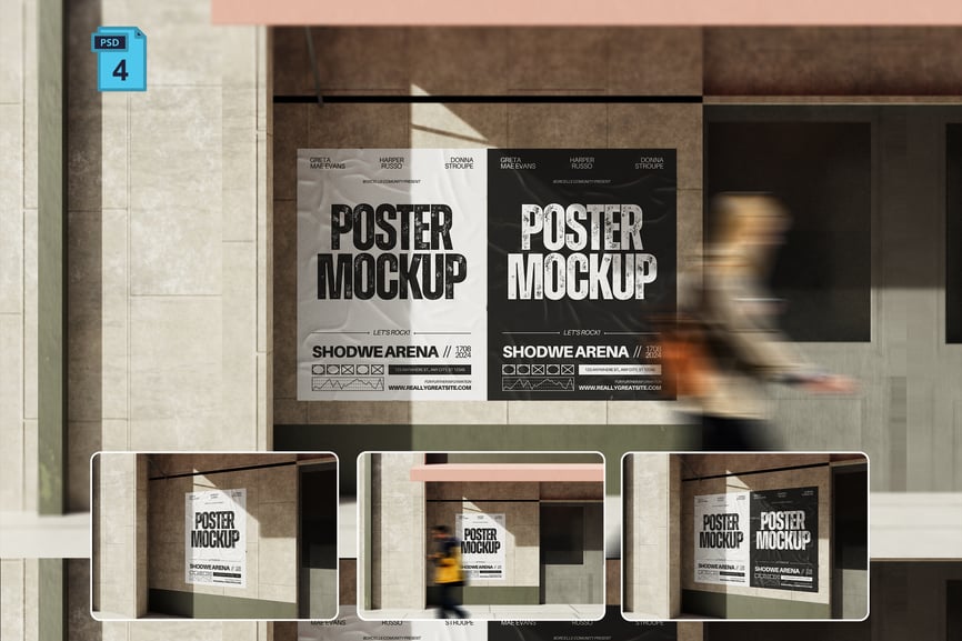 胶合海报PSD样机素材包-1 胶合海报PSD样机素材包