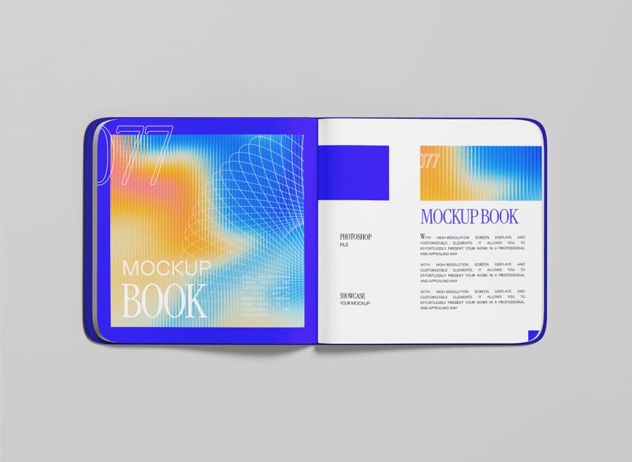 彩色书籍PSD样机素材包