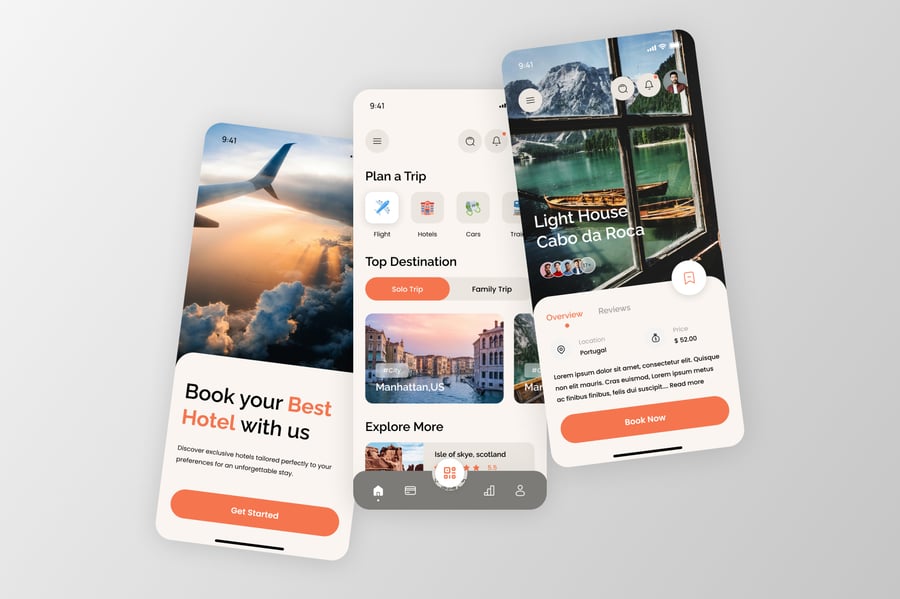 旅行预订移动应用APP UI KIT素材包-2 旅行预订移动应用APP UI KIT素材包