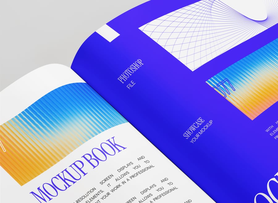 彩色书籍PSD样机素材包