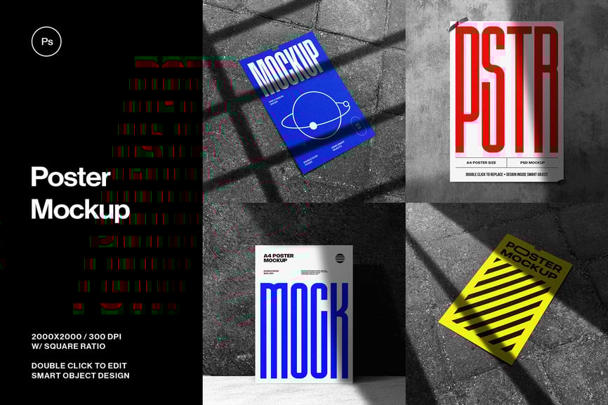 漂亮质感国外海报PSD样机素材包