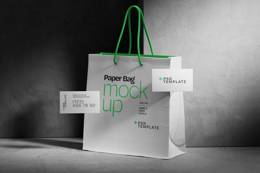 高端文具品牌样机套装和纸袋PSD素材包