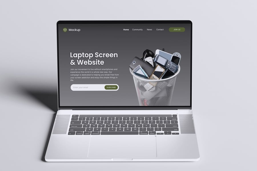 笔记本电脑屏幕PSD样机素材包