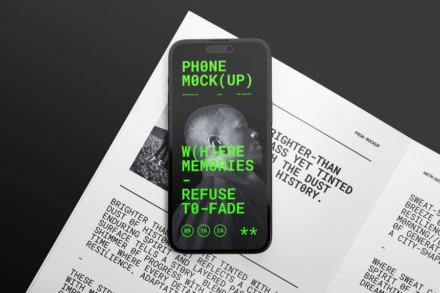 Iphone手机和杂志PSD样机素材包