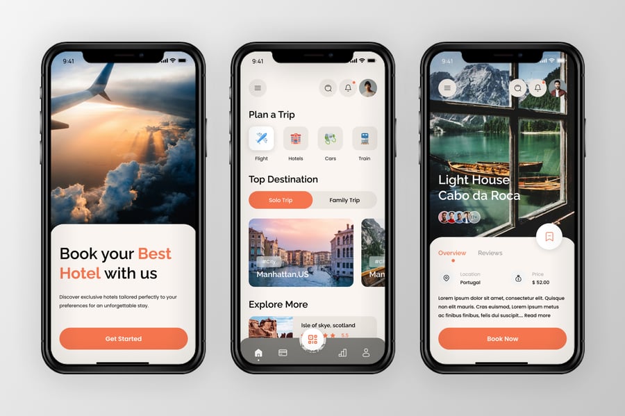 旅行预订移动应用APP UI KIT素材包-4 旅行预订移动应用APP UI KIT素材包