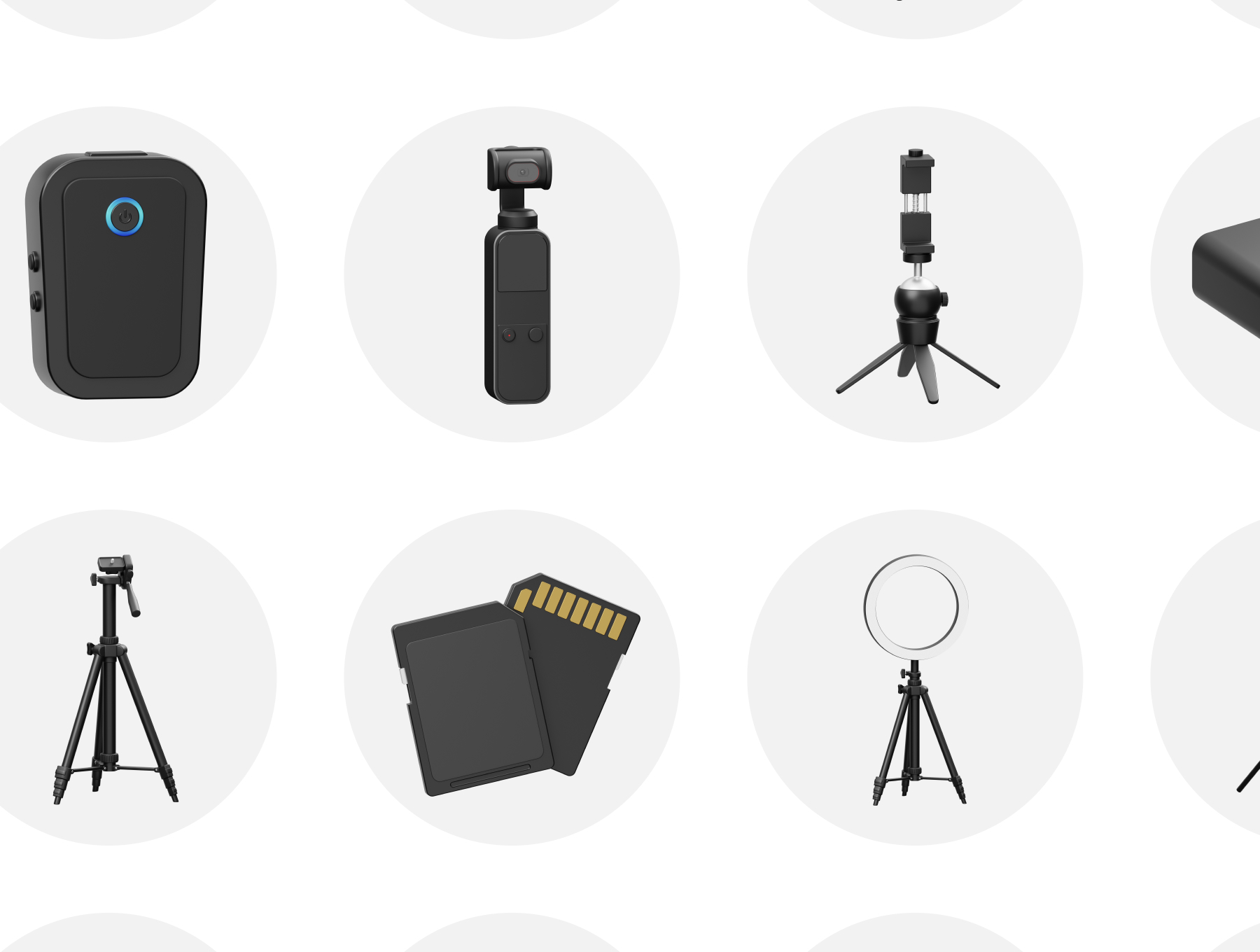 16个黑白电子数码设备3D图标素材包