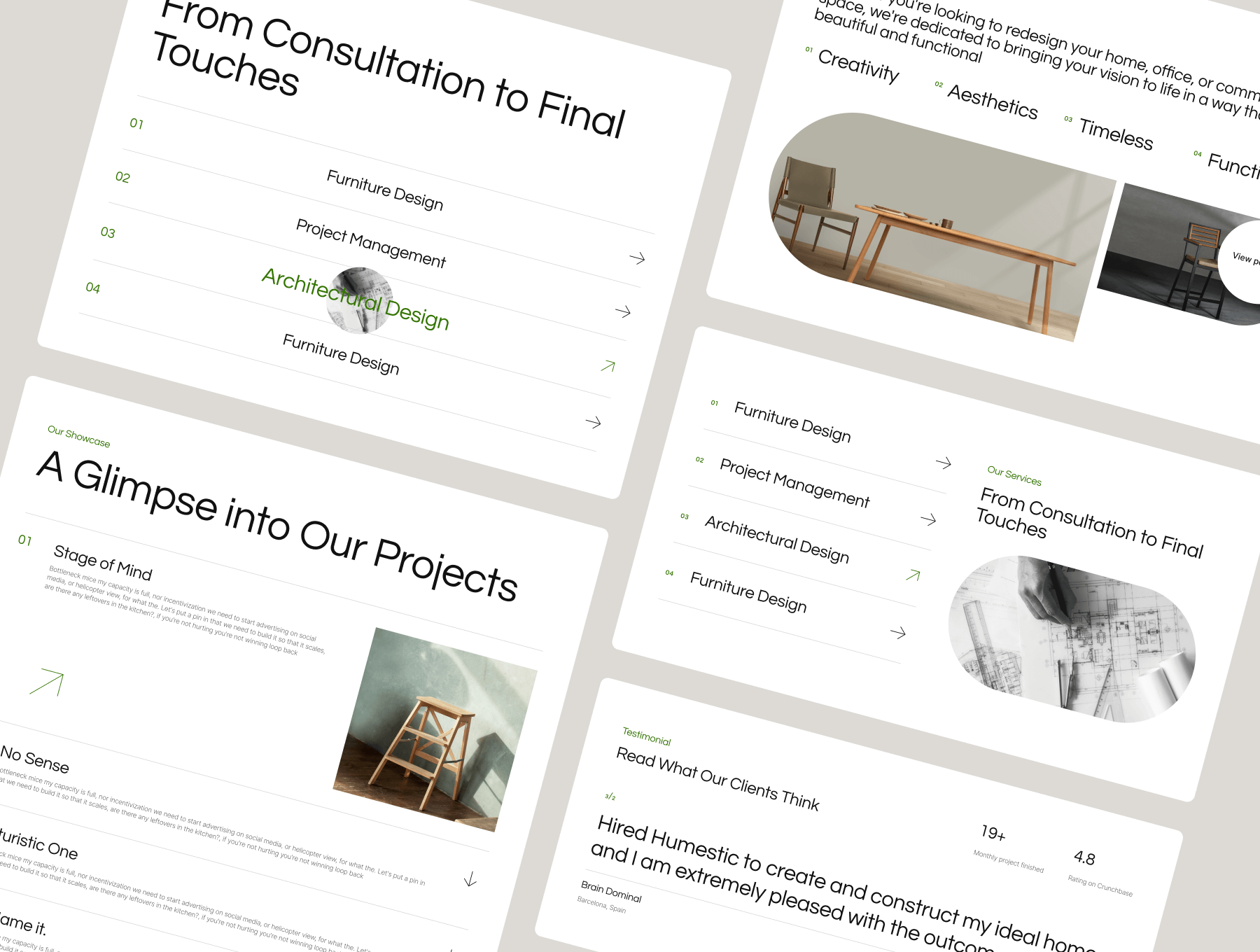 15个简洁版式室内设计师主题网站模板素材包