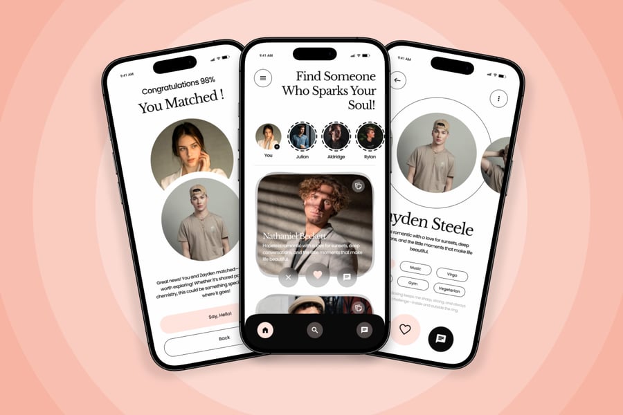优雅社交约会移动应用APP UI KIT素材包-2 优雅社交约会移动应用APP UI KIT素材包