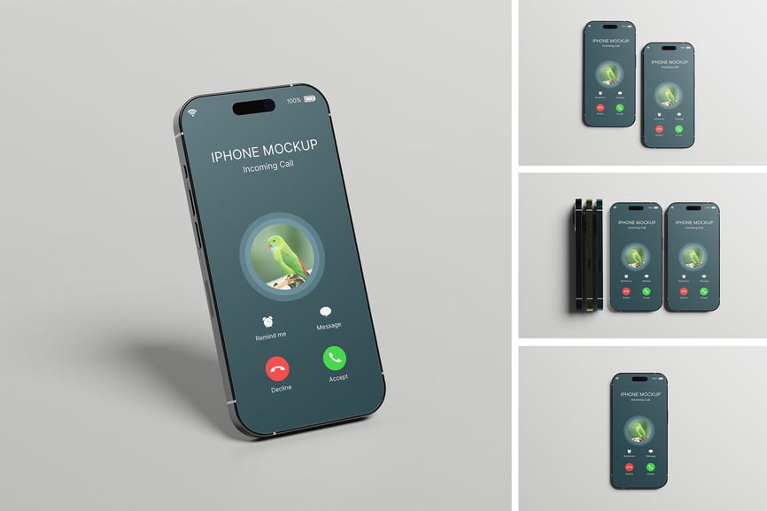 漂亮逼真的iPhone手机PSD样机素材包