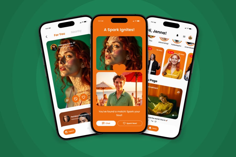 充满活力的社交约会主题APP UI素材包-3 充满活力的社交约会主题APP UI素材包
