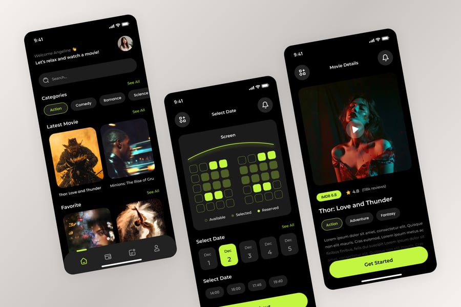 电影售票移动应用APP UI KIT