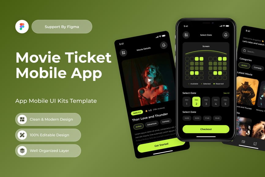 电影售票移动应用APP UI KIT