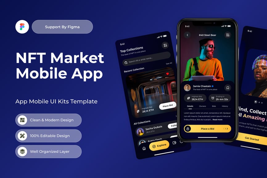 NFT市场移动应用APP UI KIT