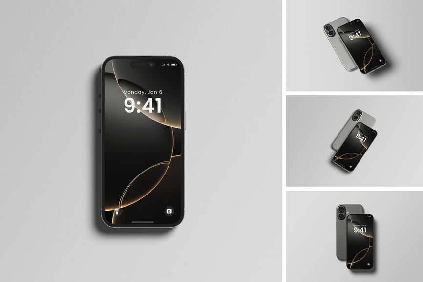 漂亮的iPhone 16 手机PSD样机素材包