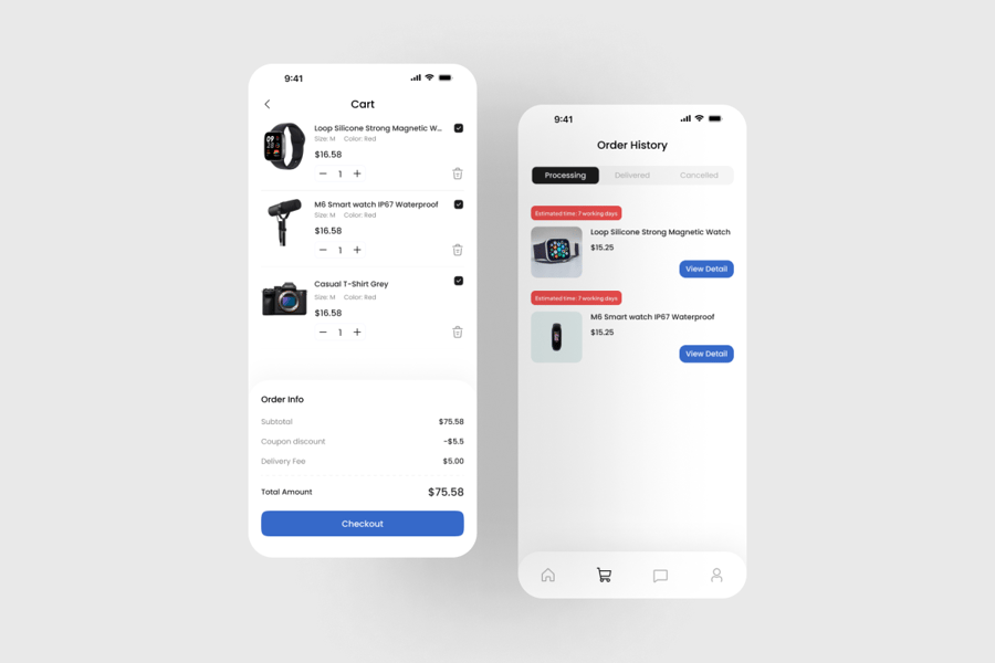 简洁蓝色商店应用APP UI KIT素材包-3 简洁蓝色商店应用APP UI KIT素材包