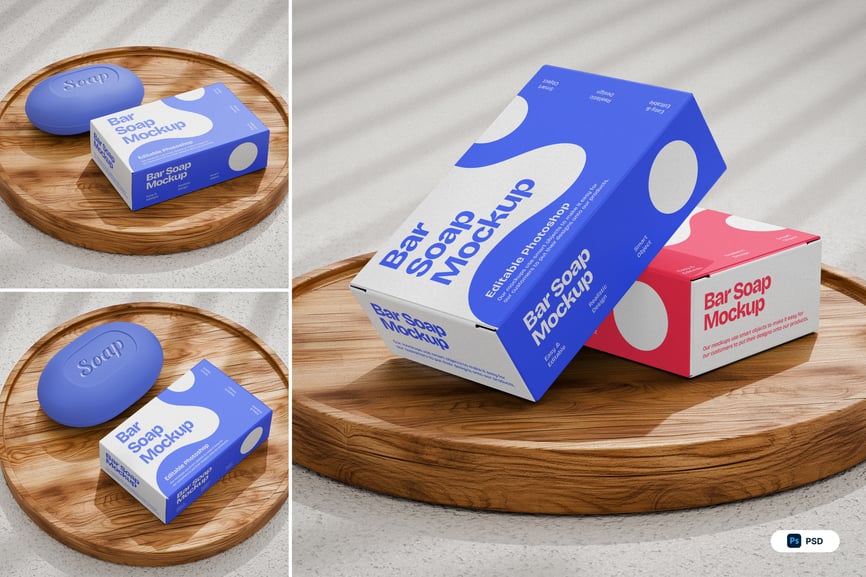 肥皂包装PSD样机素材包