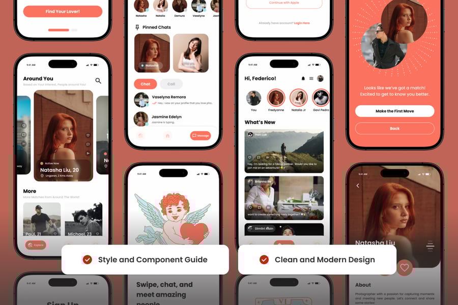社交和约会移动应用APP UI KIT素材包-5 社交和约会移动应用APP UI KIT素材包