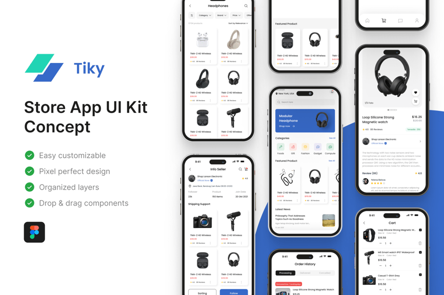 简洁蓝色商店应用APP UI KIT素材包-1 简洁蓝色商店应用APP UI KIT素材包