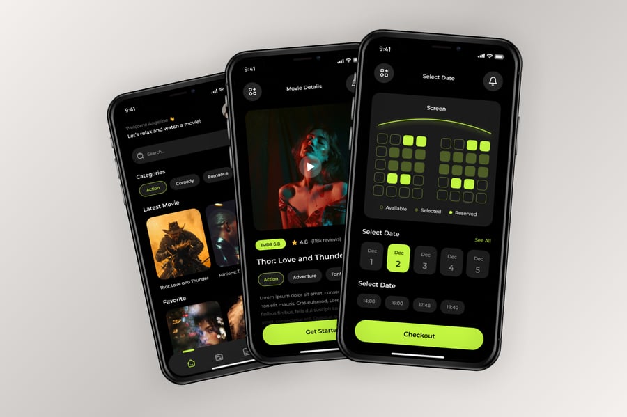 电影售票移动应用APP UI KIT