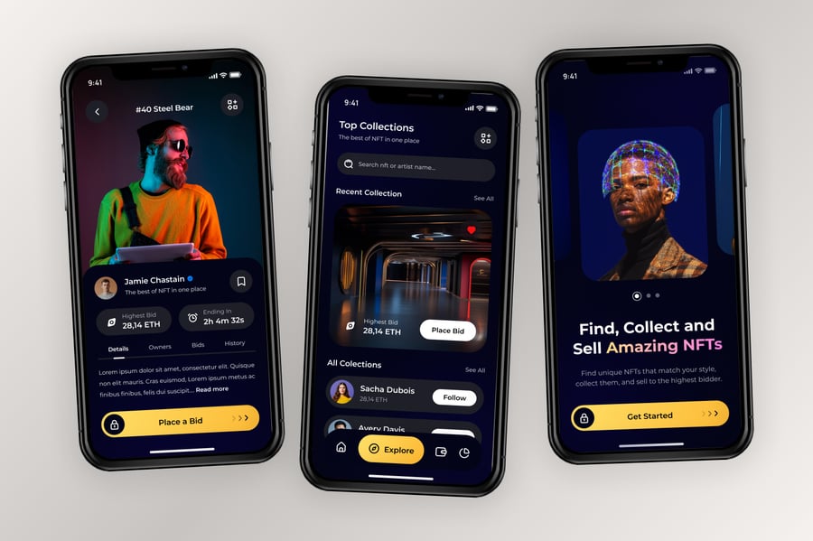 NFT市场移动应用APP UI KIT