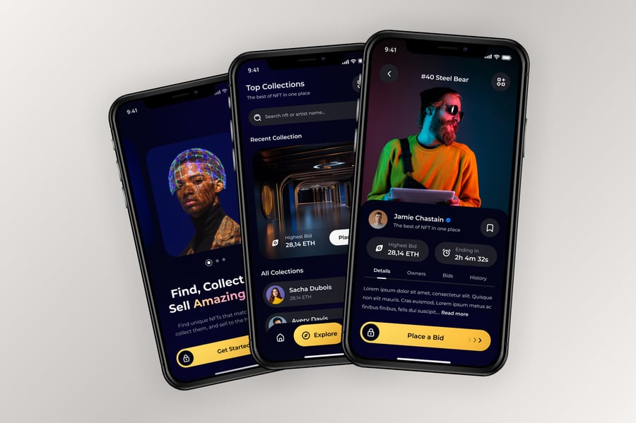 NFT市场移动应用APP UI KIT