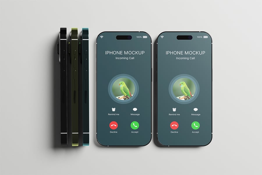 漂亮逼真的iPhone手机PSD样机素材包