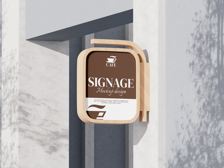 带阴影光影标牌PSD样机素材包-2 带阴影光影标牌PSD样机素材包