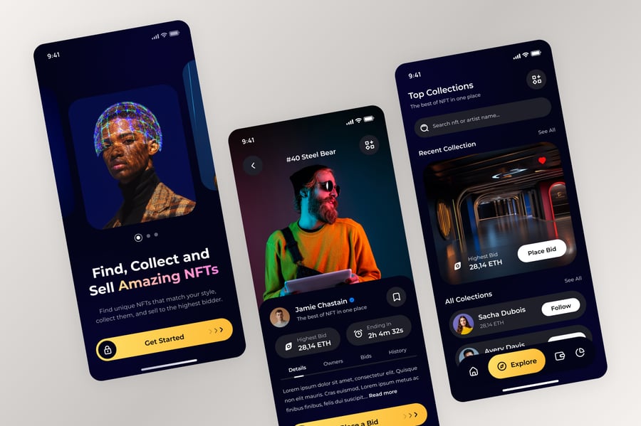 NFT市场移动应用APP UI KIT