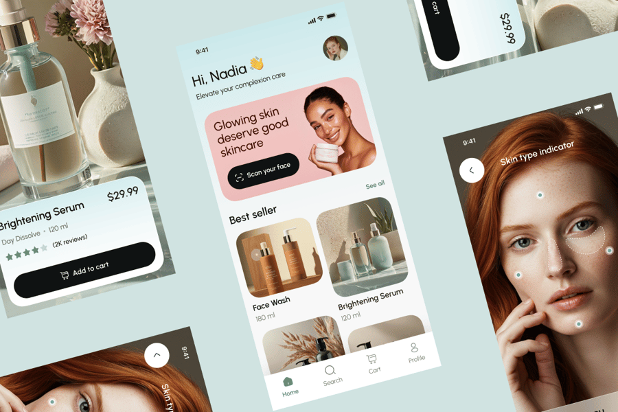 护肤品电商手机应用APP UI KIT-2 护肤品电商手机应用APP UI KIT