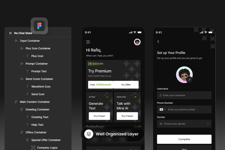 AI聊天移动应用APP UI KIT (FIG)
