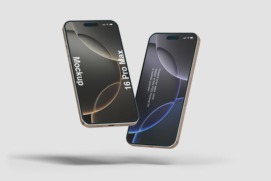 尊贵的iPhone 16 Pro Max手机PSD样机素材包