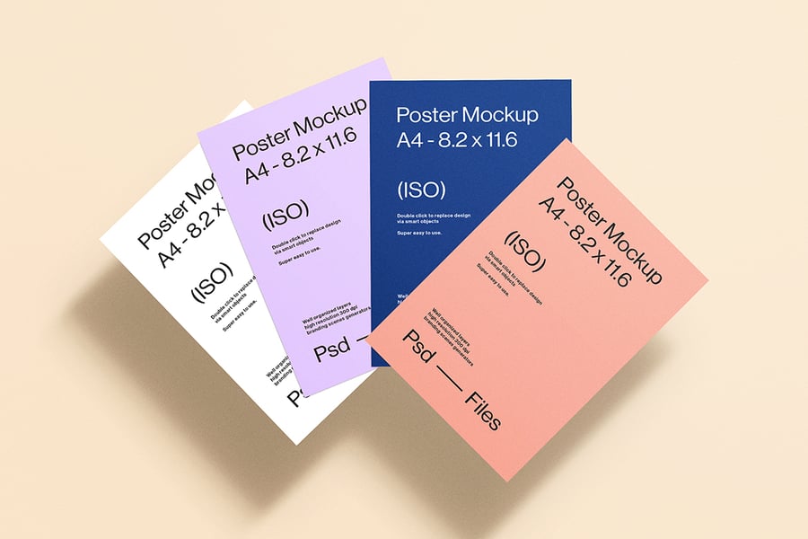 高端A4海报模型集PSD样机素材包-3 高端A4海报模型集PSD样机素材包