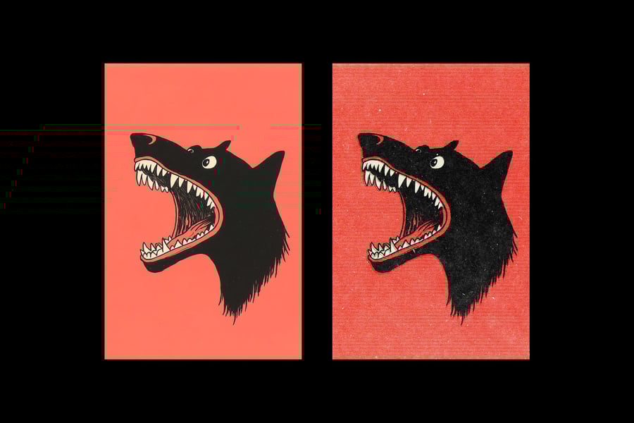 复古破旧丝网印刷效果图片PSD样式素材包