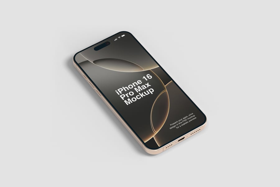 尊贵的iPhone 16 Pro Max手机PSD样机素材包