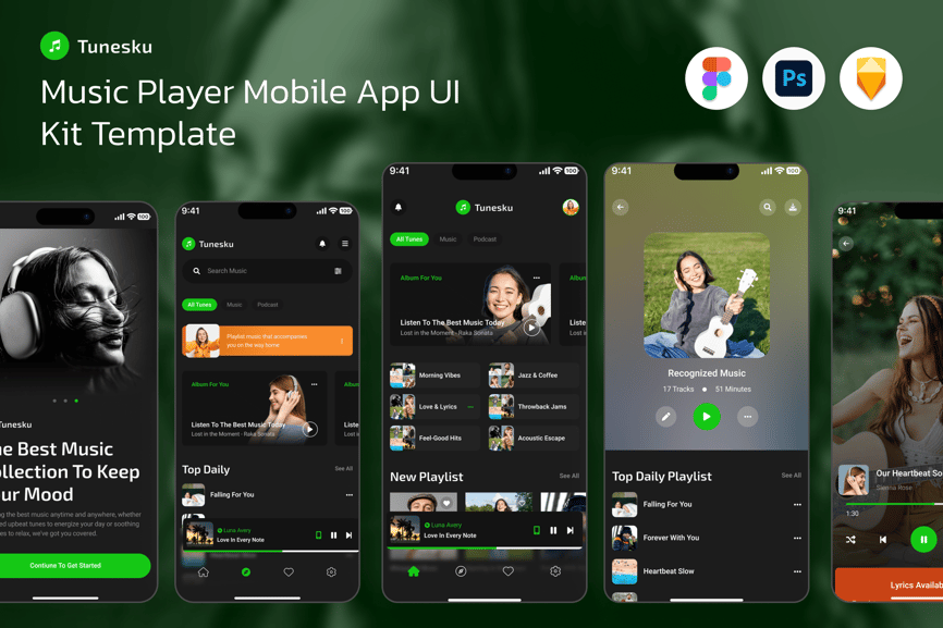 【专业级暗调美学】音乐播放器UI设计终极解决方案 - 适配iOS/Android双端的高效资源包