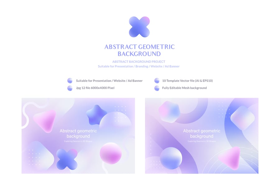 绚丽的矢量抽象几何背景素材包