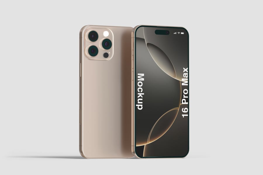 尊贵的iPhone 16 Pro Max手机PSD样机素材包